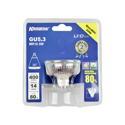 Gambar Krisbow Bohlam Led Cob Mr16 5w 400 Lm - Warm White