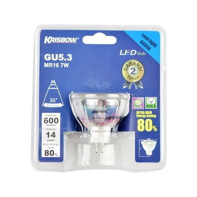 Gambar Krisbow Bohlam LED COB MR16 7 Watt 600 Lumen Cool Daylight GU5.3 - Putih