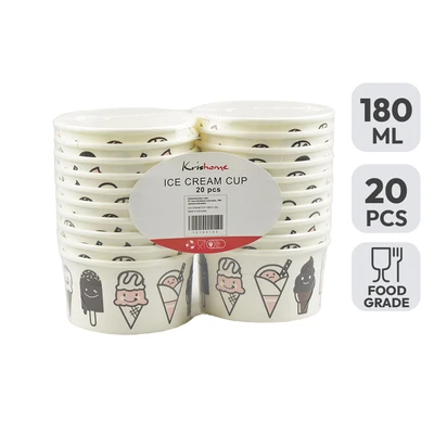 Gambar Kris Cup Es Krim 180 ml Set 20 Pcs - Putih