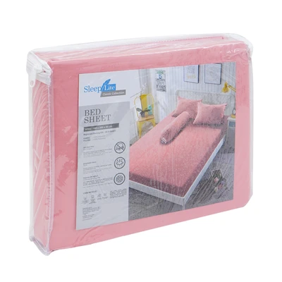 Gambar Sleeplite 180x200 Cm Set 5 Pcs Seprai King Polyester - Pink