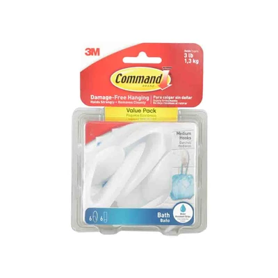 Gambar 3M Gantungan Pakaian Dinding Ukuran M Set 6 pcs - Putih