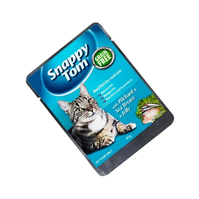 Gambar Snappy Tom 85 Gr Makanan Kucing Basah Pilchard Seabream