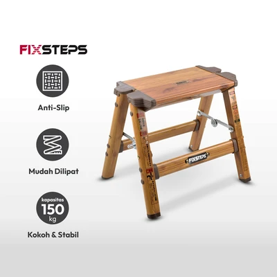 Gambar Fixsteps Tangga Aluminium 1 Step Motif Kayu