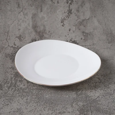 Gambar Delicia Piring Saji Dessert Kaca 21.5x21.5 cm - Putih/Gold