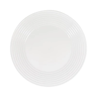 Gambar Delicia Piring Makan Line Kaca 26x26 cm - Putih