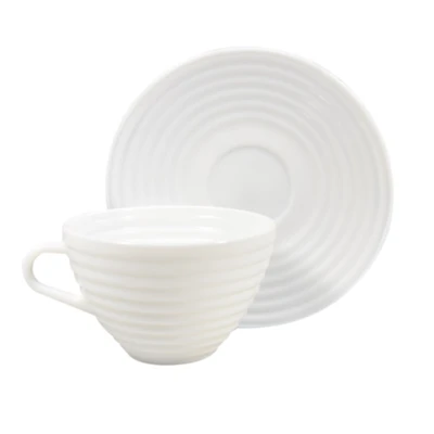 Gambar Delicia Cangkir Opal Dengan Saucer Kaca 230 ml - Putih