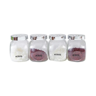 Gambar Picas Tempat Bumbu Dapur Kaca 160 ml Set 4 Pcs Transparan
