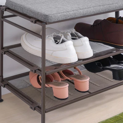 Gambar Masterspace Rak Sepatu Bench Top 3 Tingkat - Abu-abu