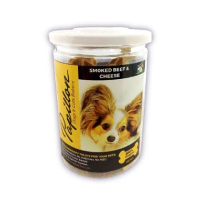 Gambar Papillon Camilan Anjing Cookies Smoked Beef & Cheese 150 gr