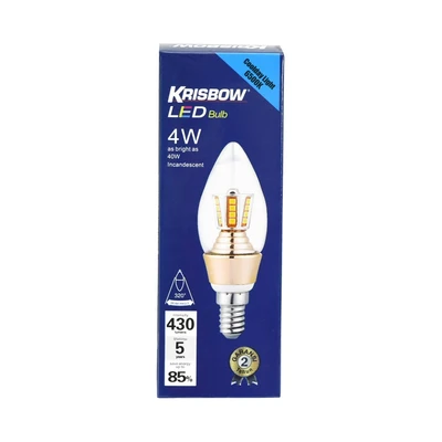 Gambar Krisbow Bohlam LED Candle 4 Watt 430 Lumen Cool Daylight E14 - Putih
