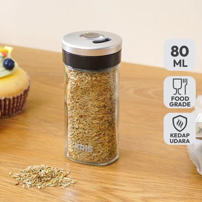 Gambar Kris Tempat Bumbu Dapur Kaca 80 ml Transparan