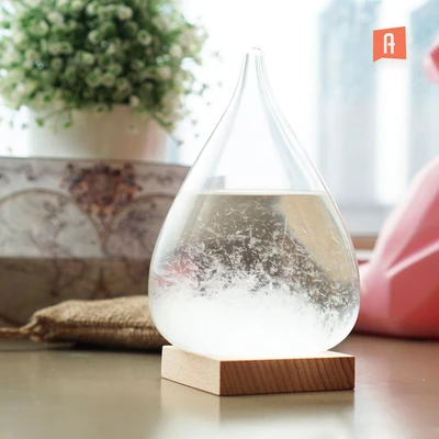 Gambar Ataru 8x11.2 Cm Dekorasi Meja Storm Glass - Transparan