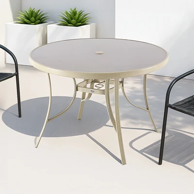 Gambar Soleil Meja Taman Kaca 106 cm - Cokelat