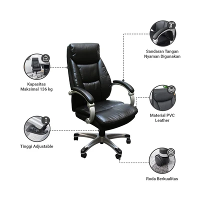 Gambar Informa Urban Kursi Kantor Sandaran Tinggi - Hitam