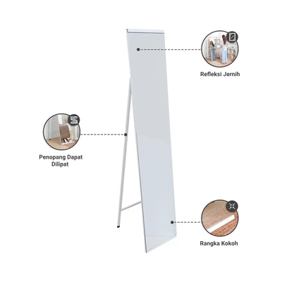 Gambar Informa Cermin Lantai Besi 30x3x150.5 cm - Putih