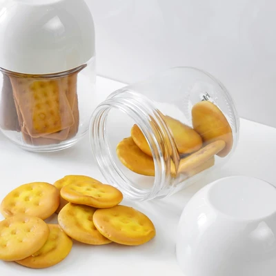 Gambar Elemental Kitchen Shona Stoples Kaca 450 ml Set 3 pcs - Abu-Abu