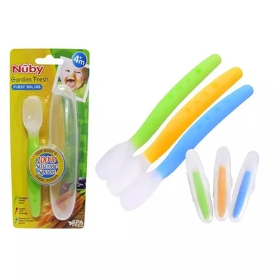 Gambar Nuby Garden Fresh Silicone Spoon Dengan Case 113260