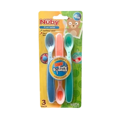 Gambar Nuby Set 3 Pcs Sendok Bayi Hot Safe 3pk 111232