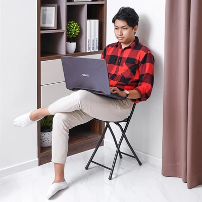 Gambar Soleil Kursi Lipat Kulit - Hitam