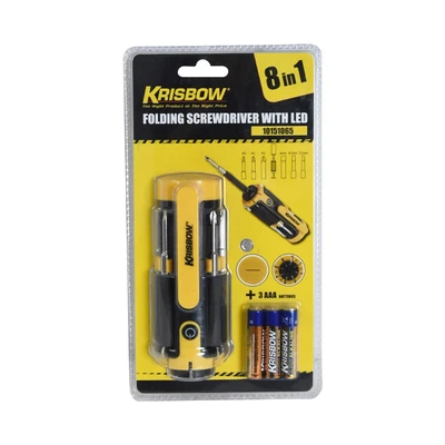 Gambar Krisbow Obeng Lipat 8 In 1 Dengan Lampu LED