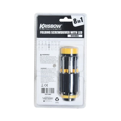 Gambar Krisbow Obeng Lipat 8 In 1 Dengan Lampu LED