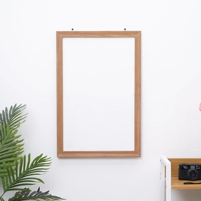 Gambar Odi Hiasan Dinding Cork Board Vintage Kayu 40x60 cm - Putih