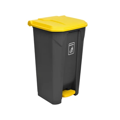 Gambar Krisbow Tempat Sampah Pedal Plastik 87 Liter - Kuning/Abu