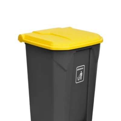 Gambar Krisbow Tempat Sampah Pedal Plastik 87 Liter - Kuning/Abu