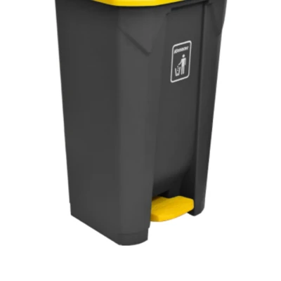 Gambar Krisbow Tempat Sampah Pedal Plastik 87 Liter - Kuning/Abu
