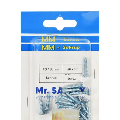 Gambar Mr.Safety Set Sekrup Kayu 6 X 3/4 Inch 25 Pcs
