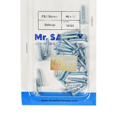 Gambar Mr.Safety Set Sekrup Kayu 6 X 3/4 Inch 25 Pcs