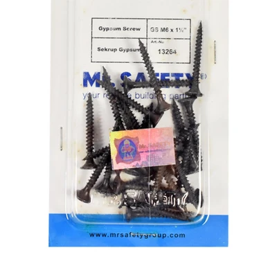 Gambar Mr.Safety Sekrup Gypsum M6x1 1/4 Inch Set 25 pcs