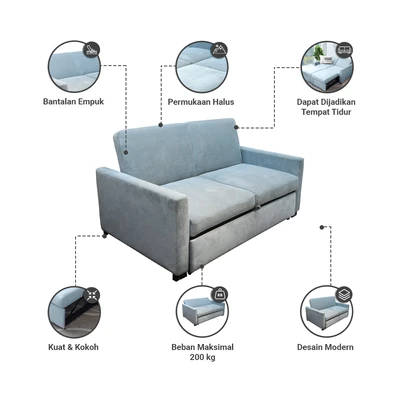 Gambar Informa Maine Sofa Bed Fabric - Hijau Holly
