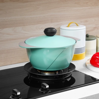 Gambar Cheftopf Panci Casserole Ceramic Coating 24 cm - Biru Mint