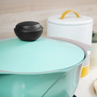Gambar Cheftopf Panci Casserole Ceramic Coating 24 cm - Biru Mint
