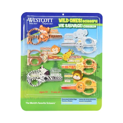 Gambar Westcott Wild Ones Gunting Anak 5 Inch Set 6 pcs - Mix