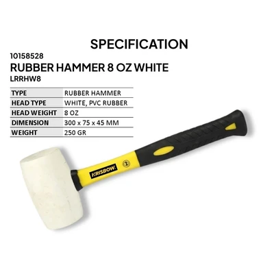 Gambar Krisbow Palu Karet 226 gr - Putih/Kuning