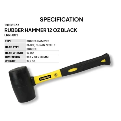 Gambar Krisbow Palu Karet 340 gr - Kuning/Hitam