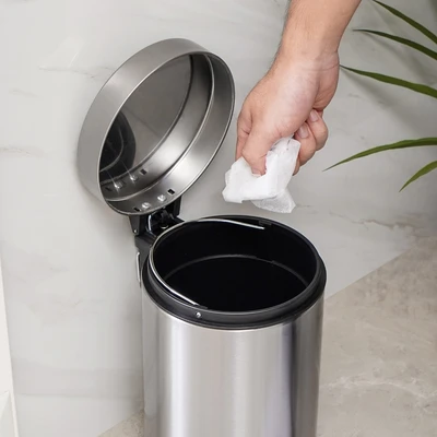 Gambar Informa Tempat Sampah Pedal Stainless Steel Fingerprint Proof 3 Liter - Silver