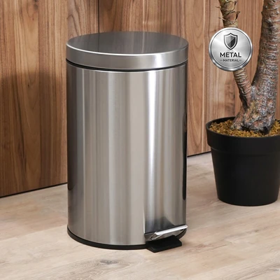 Gambar Informa Tempat Sampah Pedal Stainless Steel Fingerprint Proof 12 Liter - Silver