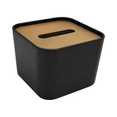 Gambar Informa 13x13x9.5 cm Zen Kotak Tisu Plastik - Hitam