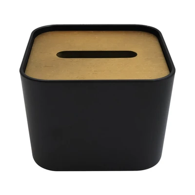 Gambar Informa 13x13x9.5 cm Zen Kotak Tisu Plastik - Hitam