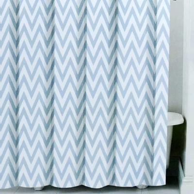 Gambar Kris 180x180 Cm Tirai Kamar Mandi Poly Zigzag - Abu-abu