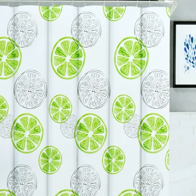 Gambar Kris 180x180 Cm Tirai Kamar Mandi Poly Lime