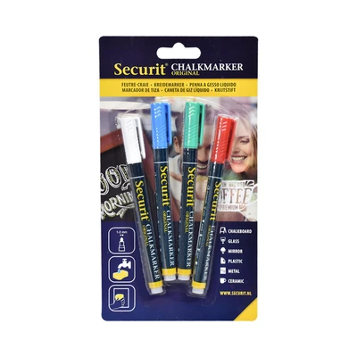 Gambar Securit Set Marker Warna Untuk Chalkboard 1.2cm 4 Pcs