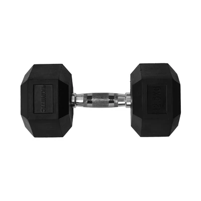 Gambar Kinetic Dumbbell Karet Hexagonal 12.5 kg - Hitam Silver