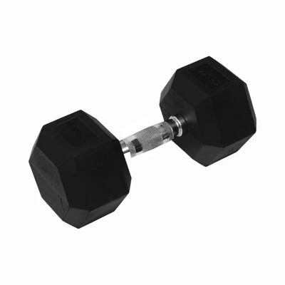 Gambar Kinetic Dumbbell Karet Hexagonal 12.5 kg - Hitam Silver