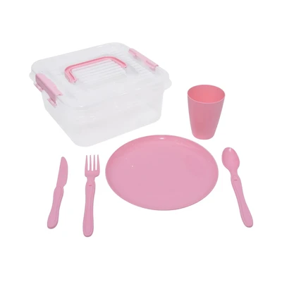 Gambar Appetite My Box Picnic Perlengkapan Makan Set 30 pcs - Pink