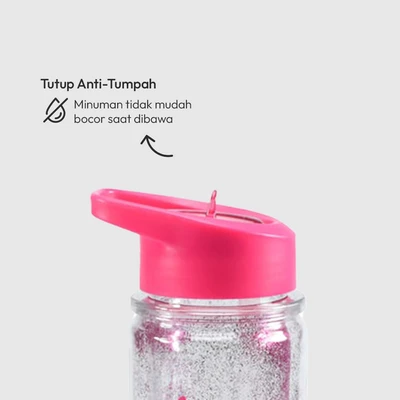 Jual Smash Botol Minum Tritan Dengan Sedotan Glitter 500 ml - Pink ...