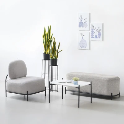 Gambar Informa Snowden Bangku Bench Fabric - Abu-Abu